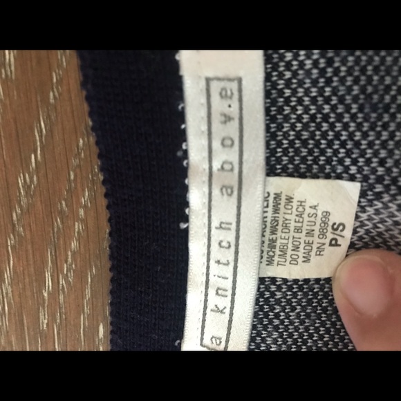 A Knitch Above Navy Blue White Polka Dot Cardigan - Picture 3 of 3